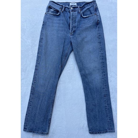 Agolde Denim - AGOLDE Riley High Rise Straight Button Fly Jeans Size 27 Crop